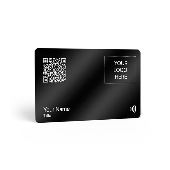 Black Matte PVC | Silver Print | Digital Business Card